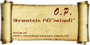 Ohrenstein Pénelopé névjegykártya